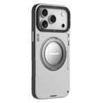 Apple iPhone 17 Pro Kılıf M-safe Şarj Özellikli 360 Derece Standlı Basit Mat Deri Desenli Youngkit Tech Leather Serisi Kapak