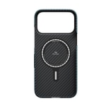 Apple iPhone 17 Pro Kılıf M-Safe Şarj Özellikli Kamera Kontrol Butonlu Aramid Fiber Pitaka Ultra-Slim Kapak