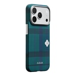 Apple iPhone 17 Pro Kılıf M-safe Şarj Özellikli Aramid Fiber Pitaka Flora in Grid Serisi Kapak
