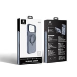 Apple iPhone 17 Pro Kılıf M-safe Şarj Özellikli Metal Standlı Sıvı Silikon Lenyes CK223 Kapak