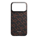 Apple iPhone 17 Pro Kılıf M-safe Şarj Özellikli Aramid Fiber Pitaka Tactile Woven Monogram Serisi Kapak