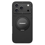 Apple iPhone 17 Pro Kılıf M-safe Şarj Özellikli 360 Derece Standlı Basit Mat Deri Desenli Youngkit Tech Leather Serisi Kapak