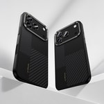 Apple iPhone 17 Pro Kılıf M-safe Şarj Özellikli Karbon Fiber Benks Montage Hybrid ArmorPro Kevlar Kapak