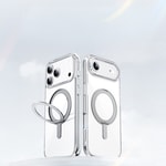 Apple iPhone 17 Pro Kılıf M-safe Şarj Özellikli  Wiwu MCC-201 iShield Ultra Serisi Standlı Crystal Sert PC Kapak