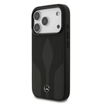 Apple iPhone 17 Pro Kılıf Mercedes Benz Orjinal Lisanslı M-safe Şarj Özellikli Dokulu Desenli Deri Kapak