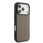 Apple iPhone 17 Pro Kılıf Mercedes Benz Orjinal Lisanslı M-safe Şarj Özellikli Dokulu Desenli Deri Kapak