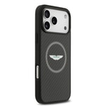 Apple iPhone 17 Pro Max Kılıf Aston Martin Orjinal Lisanslı M-safe Şarj Özellikli Karbon Fiber Kapak