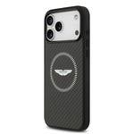 Apple iPhone 17 Pro Max Kılıf Aston Martin Orjinal Lisanslı M-safe Şarj Özellikli Karbon Fiber Kapak