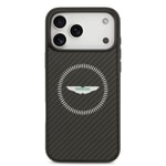 Apple iPhone 17 Pro Max Kılıf Aston Martin Orjinal Lisanslı M-safe Şarj Özellikli Karbon Fiber Kapak