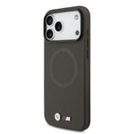 Apple iPhone 17 Pro Max Kılıf BMW Orjinal Lisanslı M-safe Şarj Özellikli Metal Logolu Delikli M Dizayn Deri Kapak