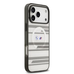 Apple iPhone 17 Pro Max Kılıf BMW Orjinal Lisanslı M-safe Şarj Özellikli Metal Kamera Butonlu Yatay Şeritli M Dizayn Kapak
