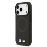 Apple iPhone 17 Pro Max Kılıf BMW Orjinal Lisanslı M-safe Şarj Özellikli Metal Logolu Delikli M Dizayn Deri Kapak