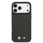 Apple iPhone 17 Pro Max Kılıf BMW Orjinal Lisanslı M-safe Şarj Özellikli Karbon Fiber Metal Logolu Kapak