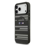 Apple iPhone 17 Pro Max Kılıf BMW Orjinal Lisanslı M-safe Şarj Özellikli Metal Kamera Butonlu Yatay Şeritli M Dizayn Kapak