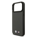 Apple iPhone 17 Pro Max Kılıf BMW Orjinal Lisanslı M-safe Şarj Özellikli Karbon Fiber Metal Logolu Kapak