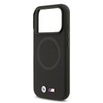 Apple iPhone 17 Pro Max Kılıf BMW Orjinal Lisanslı M-safe Şarj Özellikli Metal Logolu Delikli M Dizayn Deri Kapak