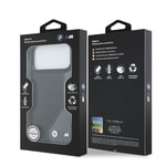 Apple iPhone 17 Pro Max Kılıf BMW Orjinal Lisanslı M-safe Şarj Özellikli Metal BMW ve M Logolu PU Karbon Tasarımlı Kapak