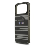 Apple iPhone 17 Pro Max Kılıf BMW Orjinal Lisanslı M-safe Şarj Özellikli Metal Kamera Butonlu Yatay Şeritli M Dizayn Kapak