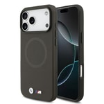 Apple iPhone 17 Pro Max Kılıf BMW Orjinal Lisanslı M-safe Şarj Özellikli Metal Logolu Delikli M Dizayn Deri Kapak