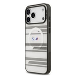 Apple iPhone 17 Pro Max Kılıf BMW Orjinal Lisanslı M-safe Şarj Özellikli Metal Kamera Butonlu Yatay Şeritli M Dizayn Kapak