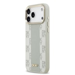 Apple iPhone 17 Pro Max Kılıf DKNY Orjinal Lisanslı M-safe Şarj Özellikli 3D Yazılı Checkered Pattern Kapak
