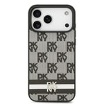 Apple iPhone 17 Pro Max Kılıf DKNY Orjinal Lisanslı M-safe Şarj Özellikli 3D Yazılı Metal Logolu Kapak