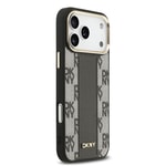 Apple iPhone 17 Pro Max Kılıf DKNY Orjinal Lisanslı M-safe Şarj Özellikli 3D Yazılı Checkered Pattern Kapak