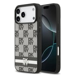 Apple iPhone 17 Pro Max Kılıf DKNY Orjinal Lisanslı M-safe Şarj Özellikli 3D Yazılı Metal Logolu Kapak