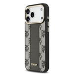 Apple iPhone 17 Pro Max Kılıf DKNY Orjinal Lisanslı M-safe Şarj Özellikli 3D Yazılı Checkered Pattern Kapak