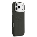 Apple iPhone 17 Pro Max Kılıf DKNY Orjinal Lisanslı M-safe Şarj Özellikli PU Deri Kabartmalı Kapak