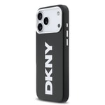 Apple iPhone 17 Pro Max Kılıf DKNY Orjinal Lisanslı M-safe Şarj Özellikli PU Büyük Dikey Logolu Kapak