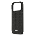 Apple iPhone 17 Pro Max Kılıf DKNY Orjinal Lisanslı M-safe Şarj Özellikli 3D Yazılı Grid Pattern Kapak