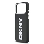 Apple iPhone 17 Pro Max Kılıf DKNY Orjinal Lisanslı M-safe Şarj Özellikli PU Büyük Dikey Logolu Kapak