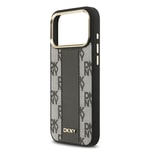 Apple iPhone 17 Pro Max Kılıf DKNY Orjinal Lisanslı M-safe Şarj Özellikli 3D Yazılı Checkered Pattern Kapak