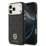 Apple iPhone 17 Pro Max Kılıf Guess Orjinal Lisanslı M-safe Şarj Özellikli Gold Metal Kamera Çerçeveli Taşlı 4G Logolu Kapak