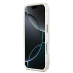 Apple iPhone 17 Pro Max Kılıf Guess Orjinal Lisanslı M-safe Şarj Özellikli Simli Çiçek Desenli Metal Kamera Çerçeveli Üçgen Logolu Kapak