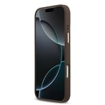 Apple iPhone 17 Pro Max Kılıf Guess Orjinal Lisanslı M-safe Şarj Özellikli Grained Yazı ve Taşlı 4G Logolu Kapak