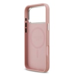 Apple iPhone 17 Pro Max Kılıf Guess Orjinal Lisanslı M-safe Şarj Özellikli Metal Kamera Çerçeveli Üçgen Logolu Glitter Kapak