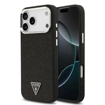 Apple iPhone 17 Pro Max Kılıf Guess Orjinal Lisanslı M-safe Şarj Özellikli Metal Kamera Çerçeveli Üçgen Logolu Glitter Kapak