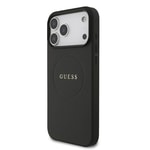 Apple iPhone 17 Pro Max Kılıf Guess Orjinal Lisanslı M-safe Şarj Özellikli Yazı Logolu PU Deri Kapak