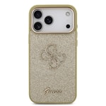Apple iPhone 17 Pro Max Kılıf Guess Orjinal Lisanslı 4G Büyük Metal Kamera Çerçeveli ve Logolu Glitter Kapak