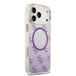 Apple iPhone 17 Pro Max Kılıf Guess Orjinal Lisanslı M-safe Şarj Özellikli 4G Desenli Simli Silikon Kapak