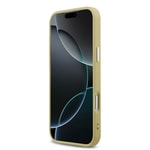 Apple iPhone 17 Pro Max Kılıf Guess Orjinal Lisanslı M-safe Şarj Özellikli Metal Kamera Çerçeveli Üçgen Logolu Glitter Kapak