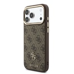 Apple iPhone 17 Pro Max Kılıf Guess Orjinal Lisanslı M-safe Şarj Özellikli Askılı ve 4G Metal Logolu Kartlıklı Kapak