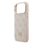 Apple iPhone 17 Pro Max Kılıf Guess Orjinal Lisanslı M-safe Şarj Özellikli Gold Metal Kamera Çerçeveli Taşlı 4G Logolu Kapak
