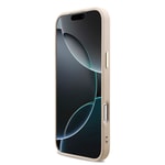 Apple iPhone 17 Pro Max Kılıf Guess Orjinal Lisanslı M-safe Şarj Özellikli Taşlı Üçgen Logo 4G Desenli Kapak