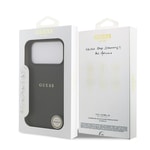 Apple iPhone 17 Pro Max Kılıf Guess Orjinal Lisanslı M-safe Şarj Özellikli Yazı Logolu PU Deri Kapak