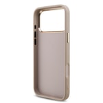 Apple iPhone 17 Pro Max Kılıf Guess Orjinal Lisanslı Gold Metal Kamera Çerçeveli 4G Desenli Metal Büyük 4G ve Yazı Logolu Kapak