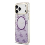 Apple iPhone 17 Pro Max Kılıf Guess Orjinal Lisanslı M-safe Şarj Özellikli 4G Desenli Simli Silikon Kapak