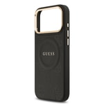 Apple iPhone 17 Pro Max Kılıf Guess Orjinal Lisanslı M-safe Şarj Özellikli Sıcak Baskılı Yazı Logolu PU Deri Peony Kapak